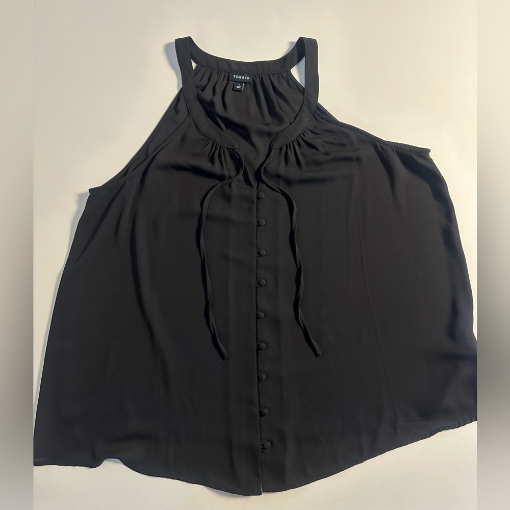 Torrid Georgette Split Tie Neck Tank
